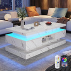 47.2 inch Modern High Glossy LED Coffee Table - Image 9