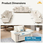 SUNSHINE VALLEY 3 Piece Living Room Sofa Furniture Set, Corduroy Modular 2 - Image 2