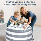 Lukeight Stuffed Animals Storage Bean Bag Chair Cover - Image 2