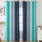 Navy Blue and Teal Gradient Blackout Curtains - Image 2