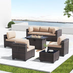 Kullavik 8 Pieces Outdoor Patio Furniture Set, Sectional Sofa Set - Image 9