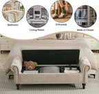SOFTHION 58.1" Storage Bench Upholstered Chenille End of Bedroom Bed Bench - Image 7
