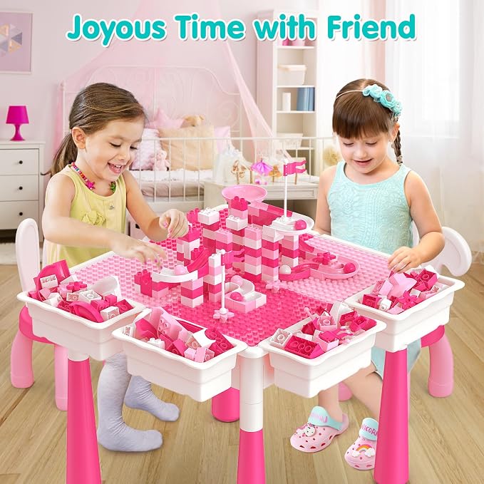 arscniek Toddlers Activity Table 7 in 1 Kids Activity Tables and Chairs Set - Image 2