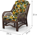 Malibu Lounge Living Accent Armchair Natural Rattan Wicker Handmade Design - Image 2