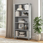 Bush Home Salinas 5 Shelf Bookcase in Cape Cod Gray, Tall Bookshelf, Large Book - Image 2