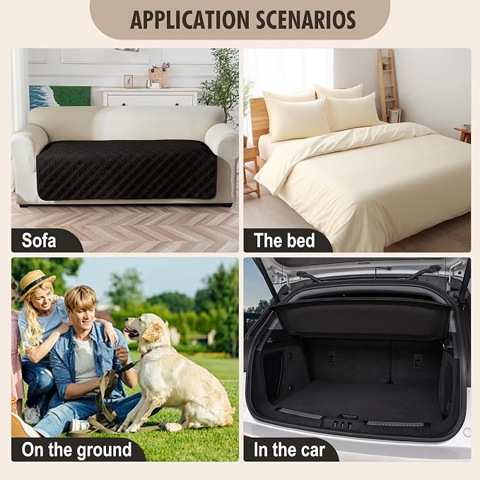 Genina Waterproof Couch Cover, Washable Anti-Slip 78inch Sofa Covers - Image 6