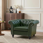 Mid-Century Sofa Chair, Faux Leather Accent Chair by YUCHIATHSoulFurniture