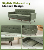 Kingfun 77.2" W Loveseat Sofa, Mid Century Modern Decor Love Seat Couches - Image 7