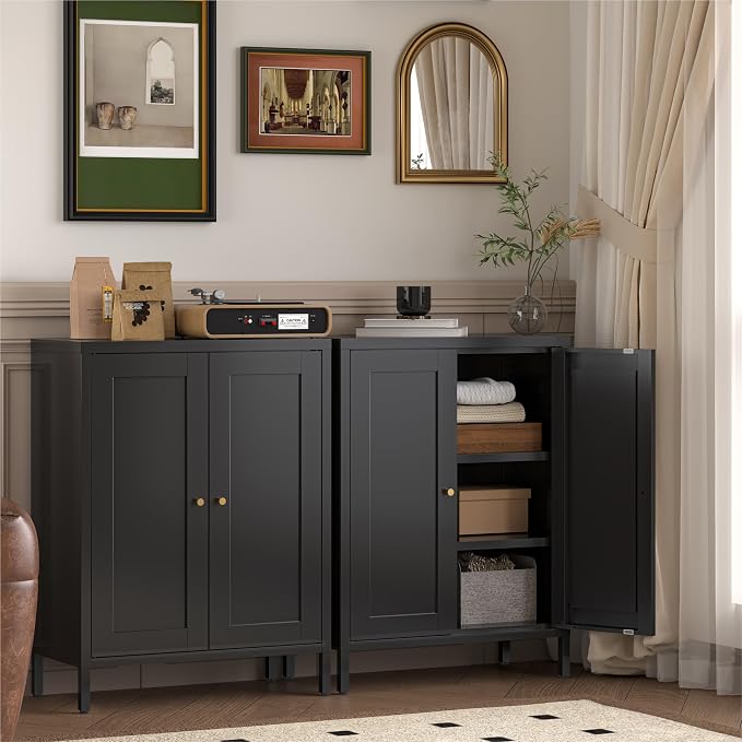YAUWOH Small Metal Cabinet, Bathroom Storage Cabinet - Image 6