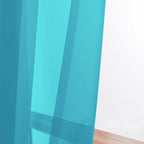 Turquoise Blue Sheer Curtains, Sheer Curtains 84 inch Length 2 Panels Set - Image 2
