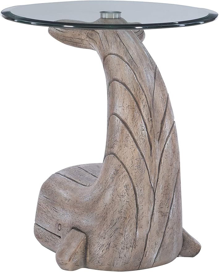 Powell Peabody Whale Brown Driftwood Accent Table - Image 9
