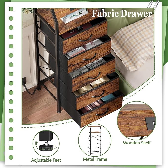 Furnulem 5 Drawers Dresser - Image 7