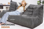 Bean Bag 3-Seater Chair Big Sofa Beanbag Chair - Image 4
