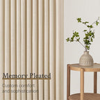 Topfinel Pinch Pleated Curtains 90 Inches Long 2 Panels Set, Sand Beige Semi - Image 3