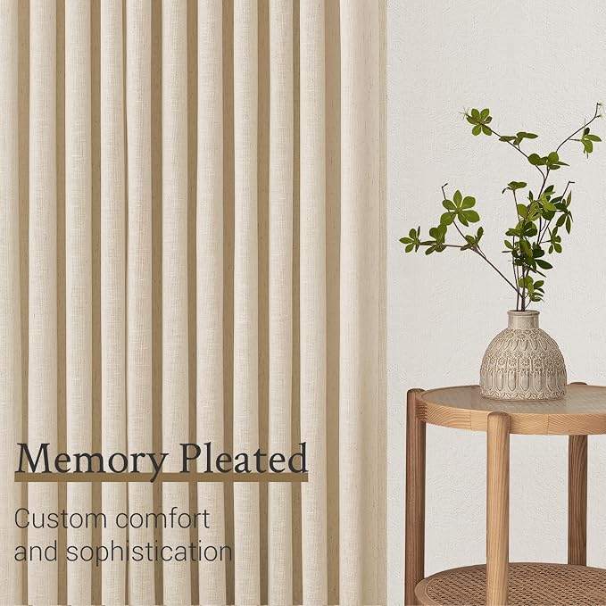 63 Inches Long Pinch Pleated Semi Sheer Curtains - Image 2