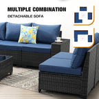JOYURE 9 Pieces Patio Furniture Set All-Weather Outdoor Wicker Sectional - Image 6