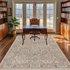 Vintage Moss Living Room Rug, 6x9 Washable Area Rugs - Image 4
