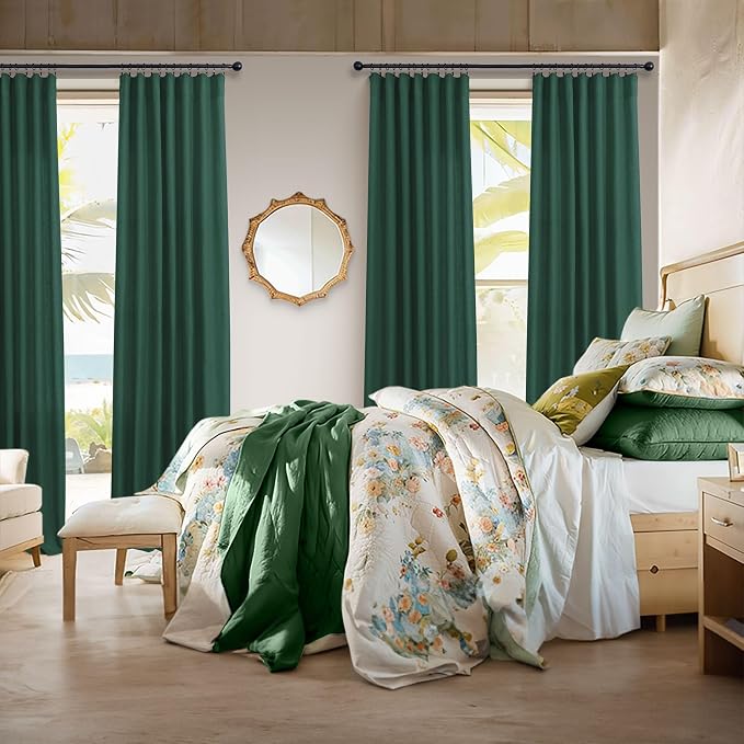 Dark Green Curtains 84 Inch Length - Image 7