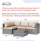 Shintenchi 5 Pieces Outdoor Patio Furniture Sets, Patio Sectional Sofa Couch - Image 2