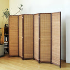 6 Panel Bamboo Room Divider Screen, 5.6 FT Tall Bamboo Divider Folding Panel by PawlaBay