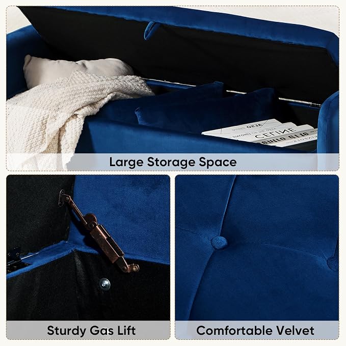 48" End of Bed Bench, Modern Storage Benches - Image 3