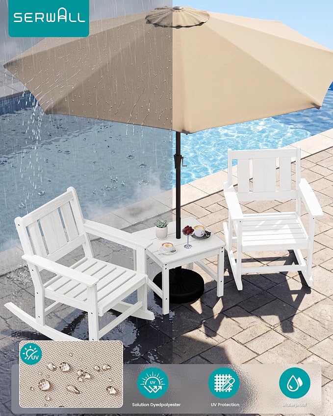 SERWALL Outdoor Rocking Chairs Set of 2 - Image 4