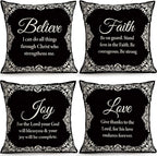 OBSEDE Black and White Bible Verse Decorative Throw Pillow Covers 18 × 18 in by OBSEDE