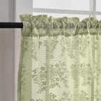 YJ YANJUN Vintage Lace Curtains 24 Inch Length- Boho Short Cafe Curtains - Image 2