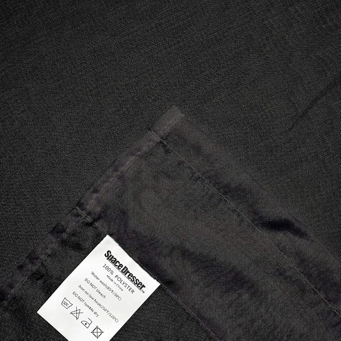 SpaceDresser Black Sheer Curtains 4 Panels Rod Pocket Semi-Sheer Curtain 54 - Image 5