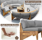 VilroCaz 3-Piece Outdoor Patio Furniture Sectional Sofa Set, 2 Semi-Circle Sofas - Image 7
