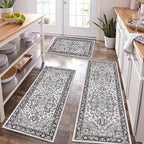 HEBE Boho Kitchen Rugs Set of 3, Non Slip Washable Kitchen Mats by HEBE