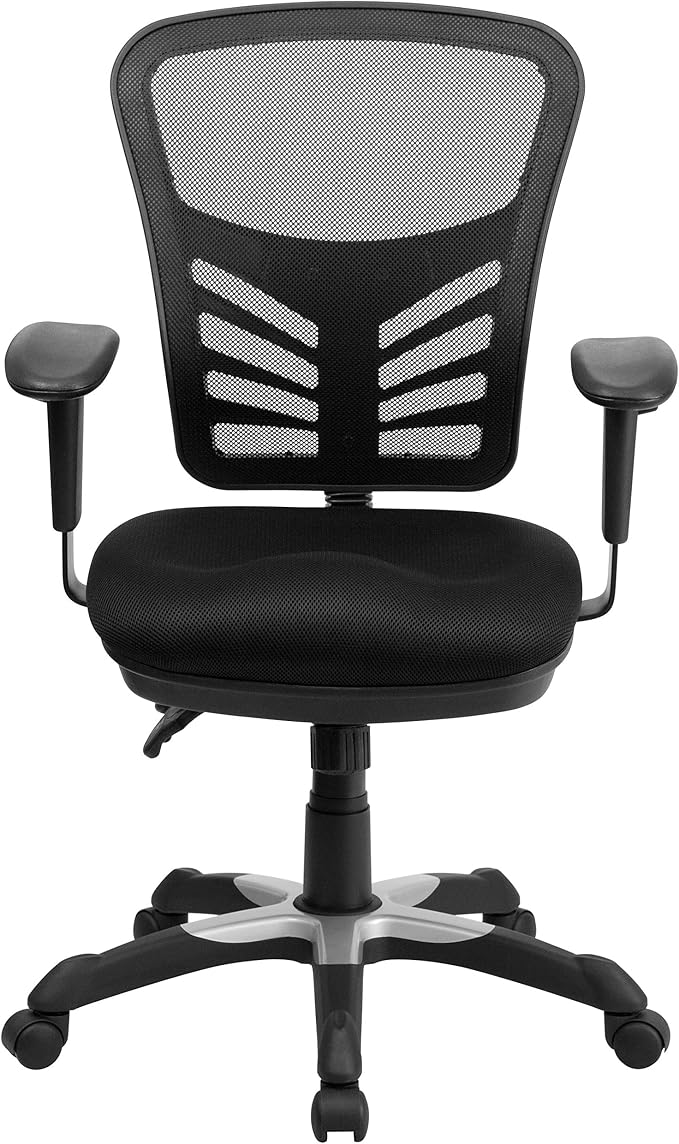 Flash Furniture Nicholas Mid-Back Black Mesh Multifunction Executive Swivel - Image 5