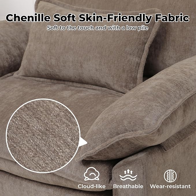 Oversized Accent Chair, Modern Chenille Cloud Sofa Chair - Image 4