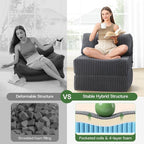 4-in-1 Folding Sofa Bed Convertible Boneless Sleeper Chair Couch Foldable - Image 3