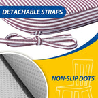 AAAAAcessories D-Shaped Chair Cushions, Machine-Washable Cover, Pinstripe Red - Image 5