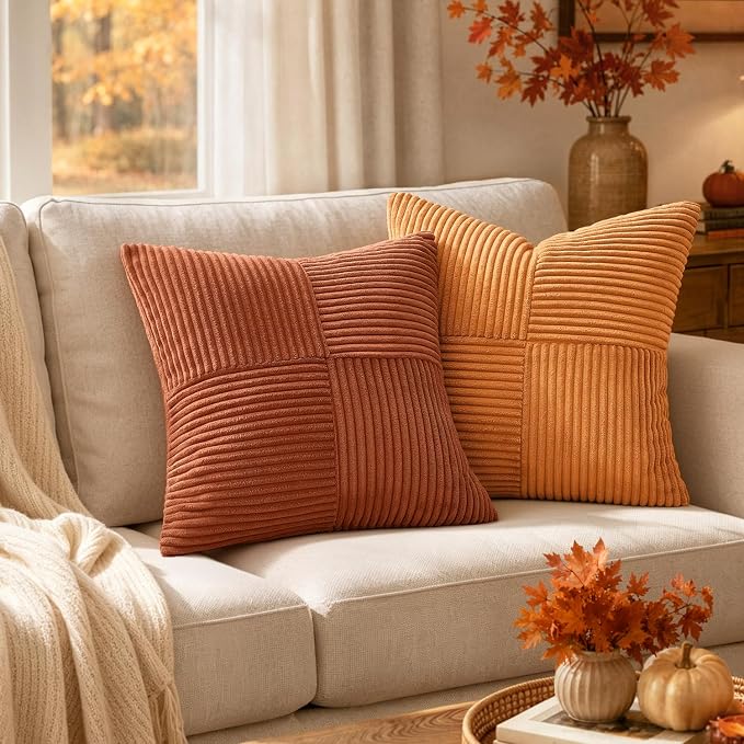 MIULEE Fall Burnt Orange Decorative Lumbar Throw Pillow Covers 12x20 Inch | 2 - Image 4