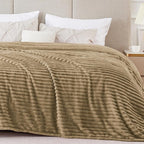 BEDELITE 3D Ribbed Jacquard Brown King Size Blankets by BEDELITE