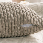 Set of 4 Taupe Decorative Throw Pillow Covers 18x18 Inch Corduroy Pillow Covers - Image 4