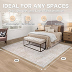 8x10 Area Rugs for Living Room Bedroom Dining Room Washable Beige White | Soft - Image 2