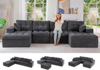 MAXYOYO 132" U Shaped Modular Sectional Sofa by MAXYOYO