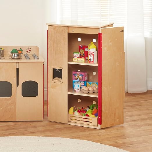 ECR4Kids Wooden Pretend Play Kitchen Refrigerator - Image 10