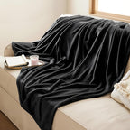 Bedsure GentleSoft Fleece Blanket Twin Size Black - Image 5