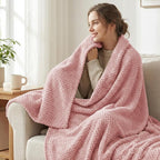 Exclusivo Mezcla Soft Waffle Fleece Bed Blanket Twin Size, Cozy Fluffy Design - Image 2