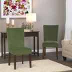 HomePop Parsons Classic Upholstered Accent Dining Chair, Dark Green Velvet - Image 3