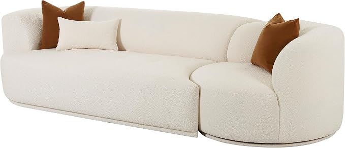 Tov Furniture Fickle Cream Boucle 2-Piece Modular LAF Sofa - Image 5