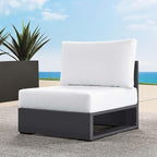 Modway Tahoe Aluminum Armless Patio Gray White Modular Weather-Resistant - Image 2