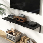 Fun Memories Floating Shelves for Wall, 12 Inch Deep Floating Shelves Set of 2 - Image 2