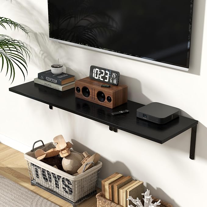 Fun Memories Floating Shelves for Wall, 12 Inch Deep Floating Shelves Set of 2 - Image 2