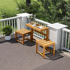 Tangkula 3-in-1 Convertible Bench Picnic Table, Space-Saving Patio Convert A - Image 2