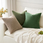 MIULEE Moss Green Chenille Couch Throw Pillow Covers, 18x18 | Set of 2 - Image 5